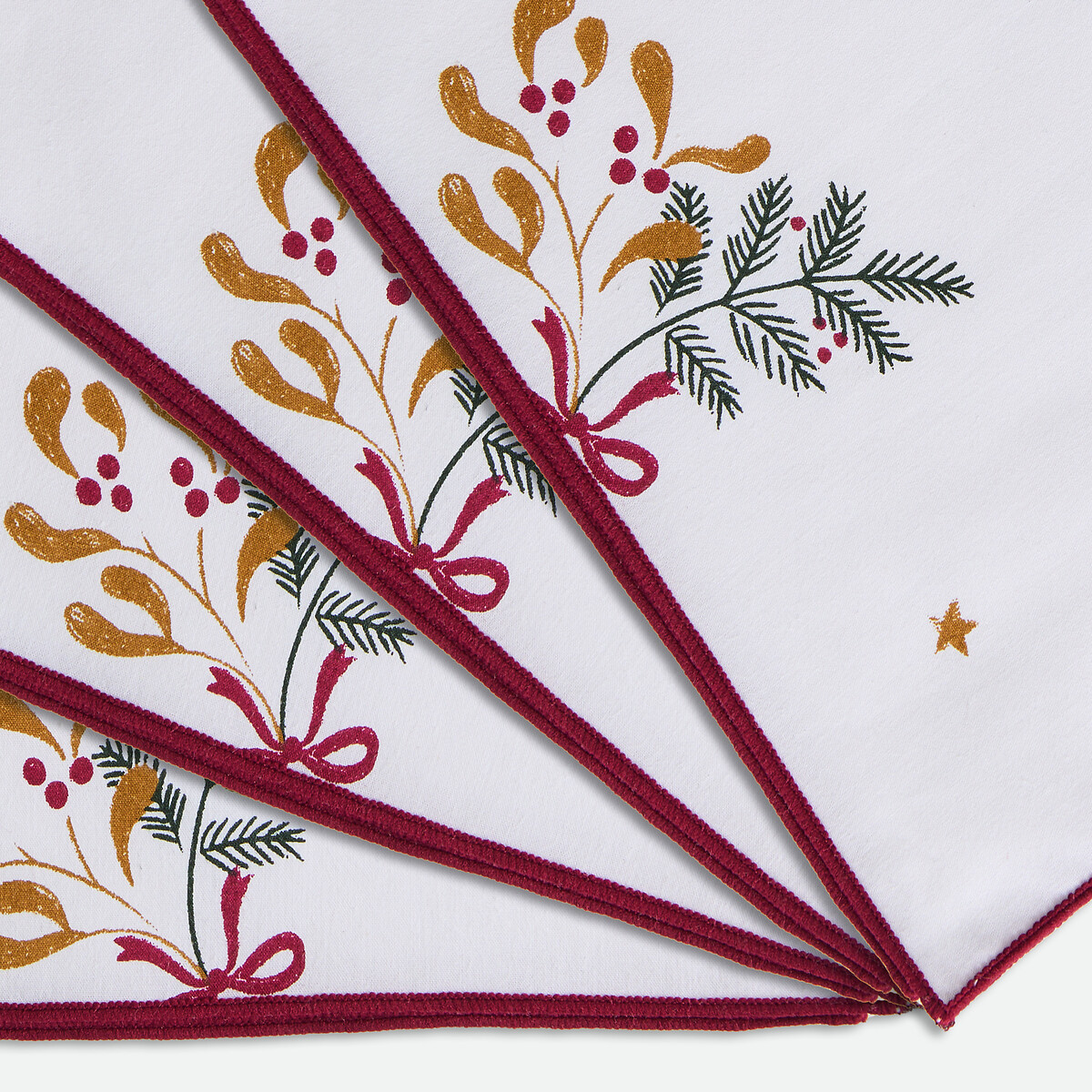 Lot de 4 serviettes de table imprimées, en coton, LIVANA imprimé, LA REDOUTE INTERIEURS