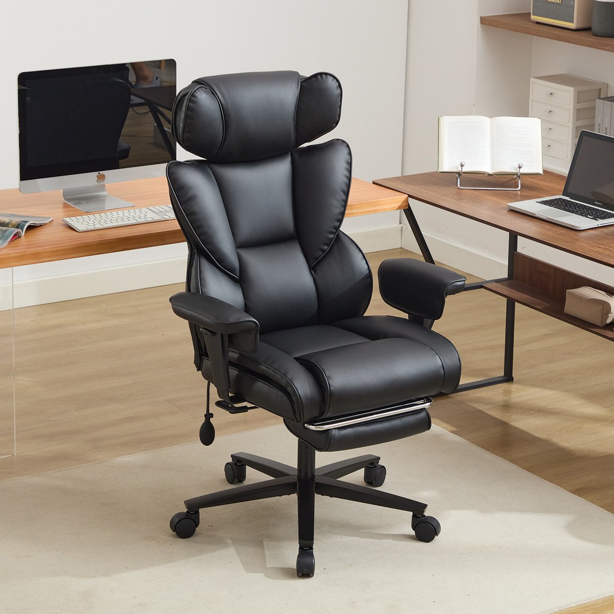 Fauteuil de bureau ergonomique, MORVEN noir, MEUBLES COSY
