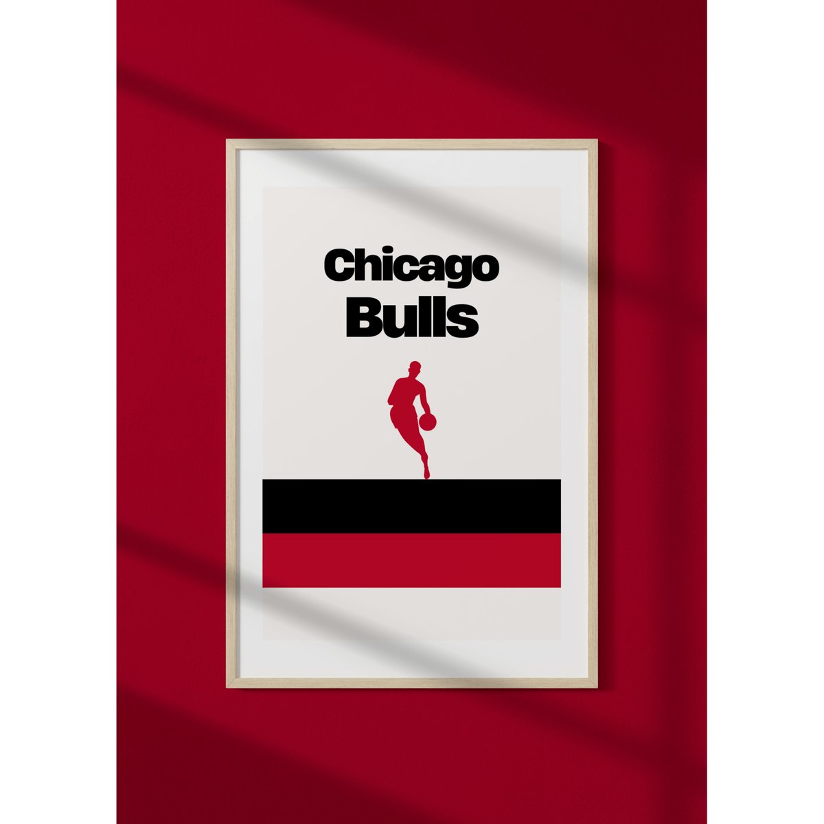 Affiche Chicago Bulls - Design minimaliste blanc, L'AFFICHERIE