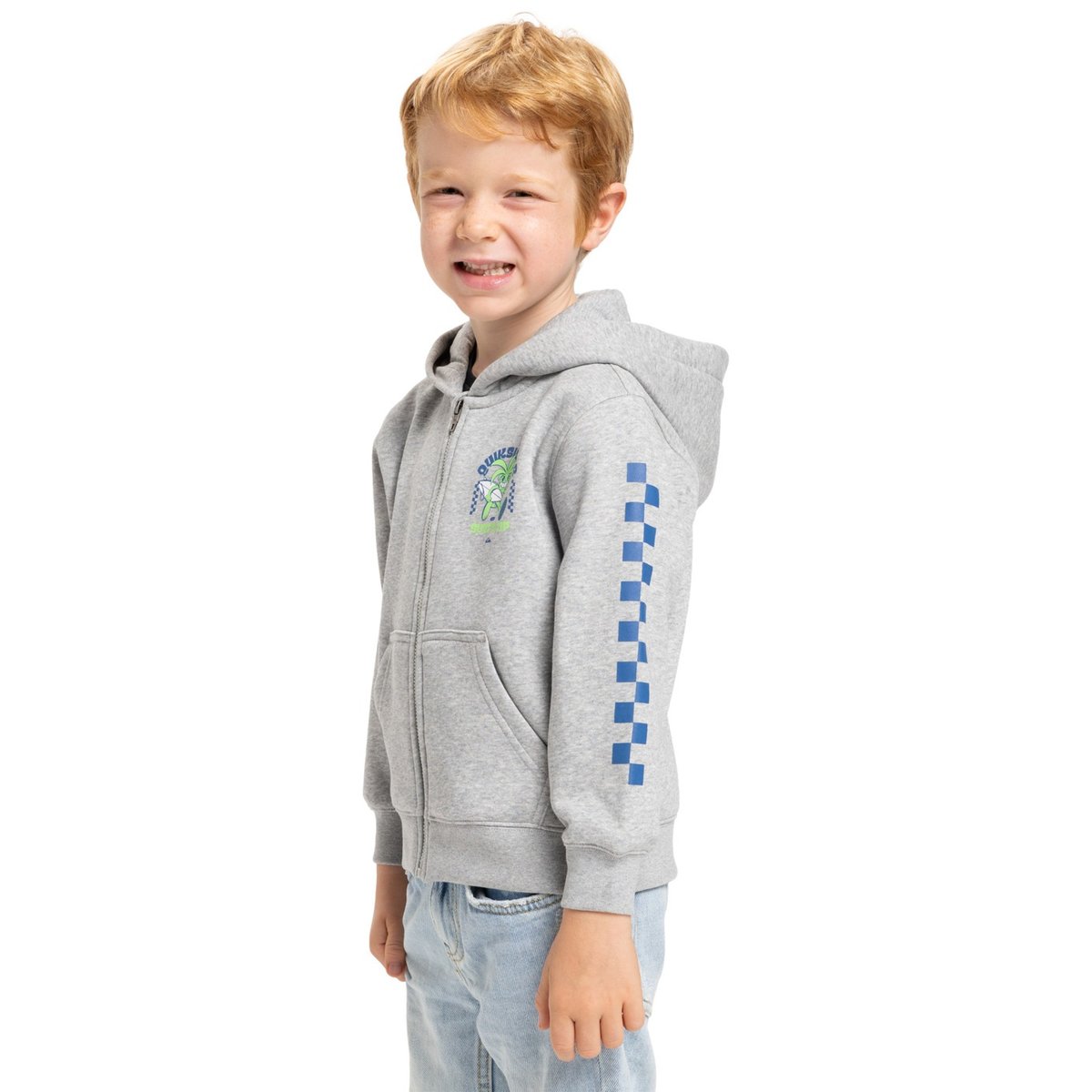 Sweat à capuche zippé GRAPHIC ZIPS gris light grey heather, QUIKSILVER