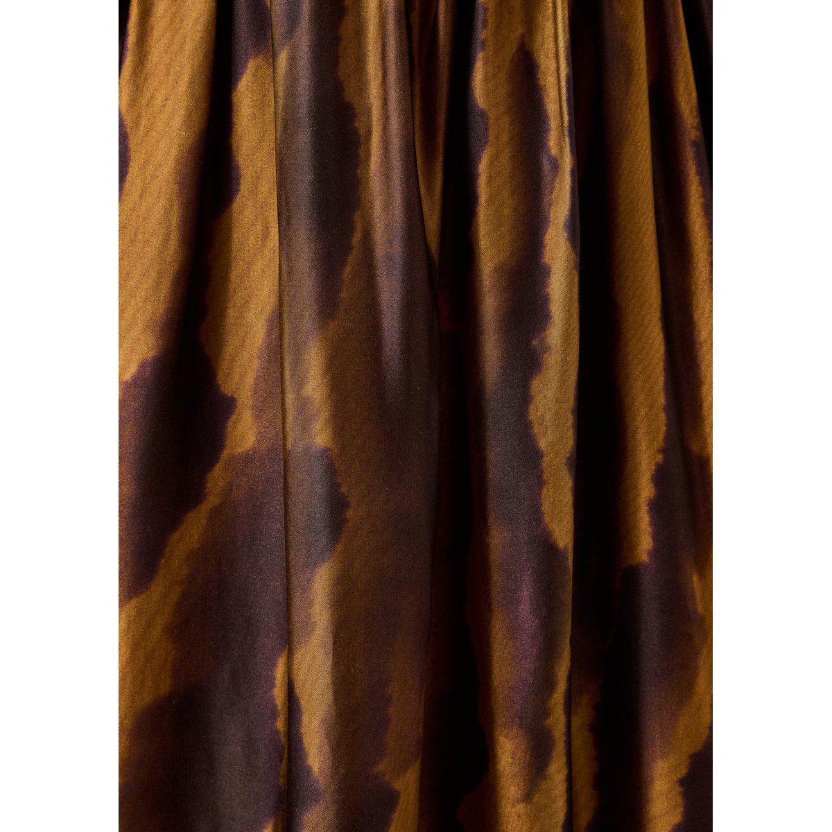 Robe midi à imprimé animalier en satin marron, LA FEE MARABOUTEE