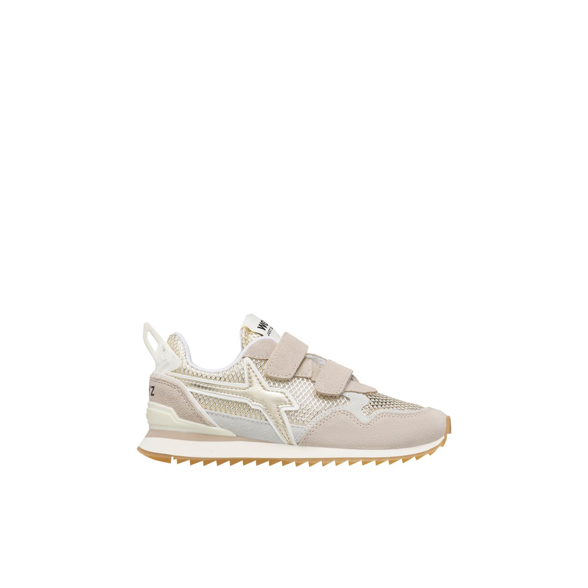 Baskets en daim et tissu technique JET VL-J. beige-or, W6YZ