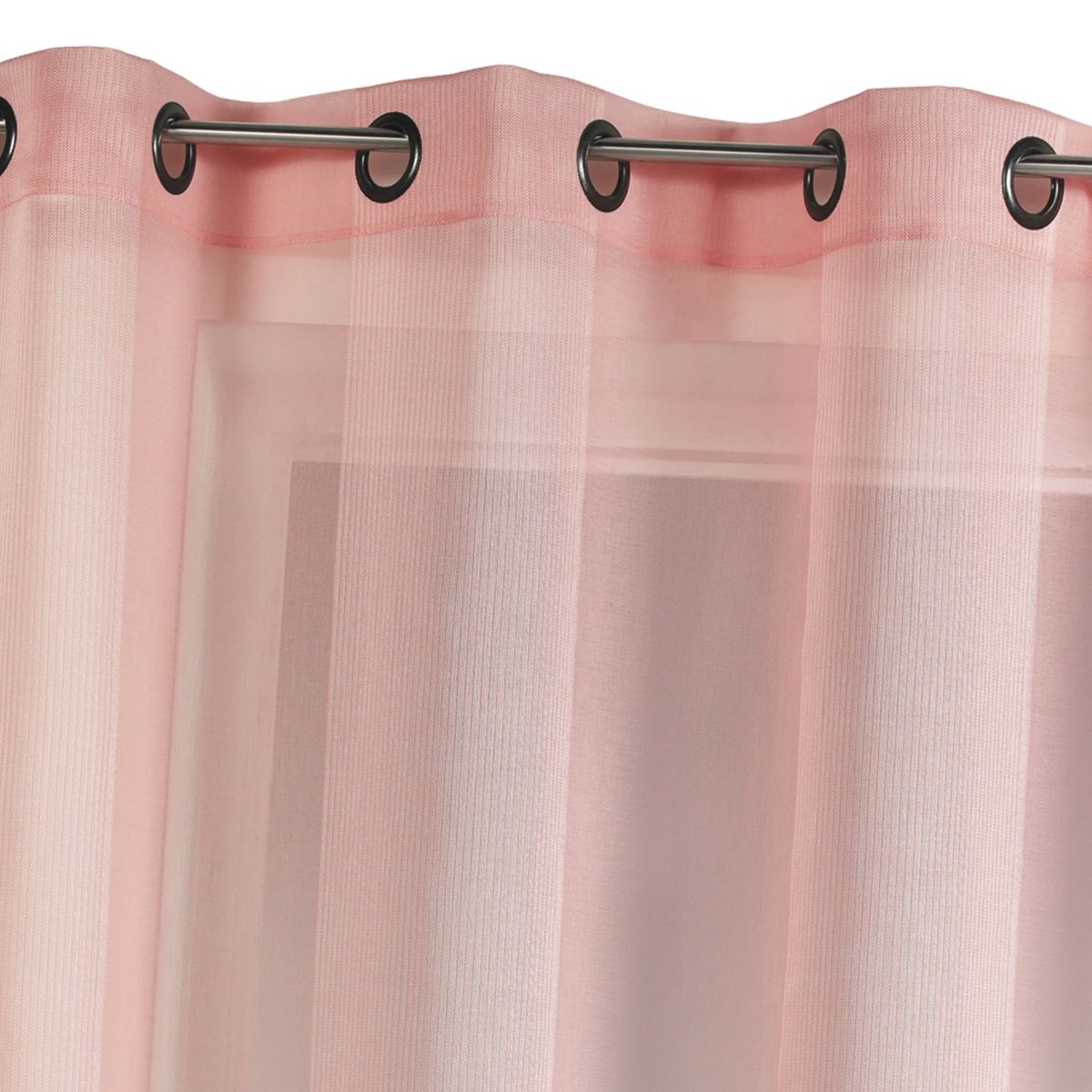 Voilage uni avec rayures ton sur ton rose boudoir, HOME MAISON