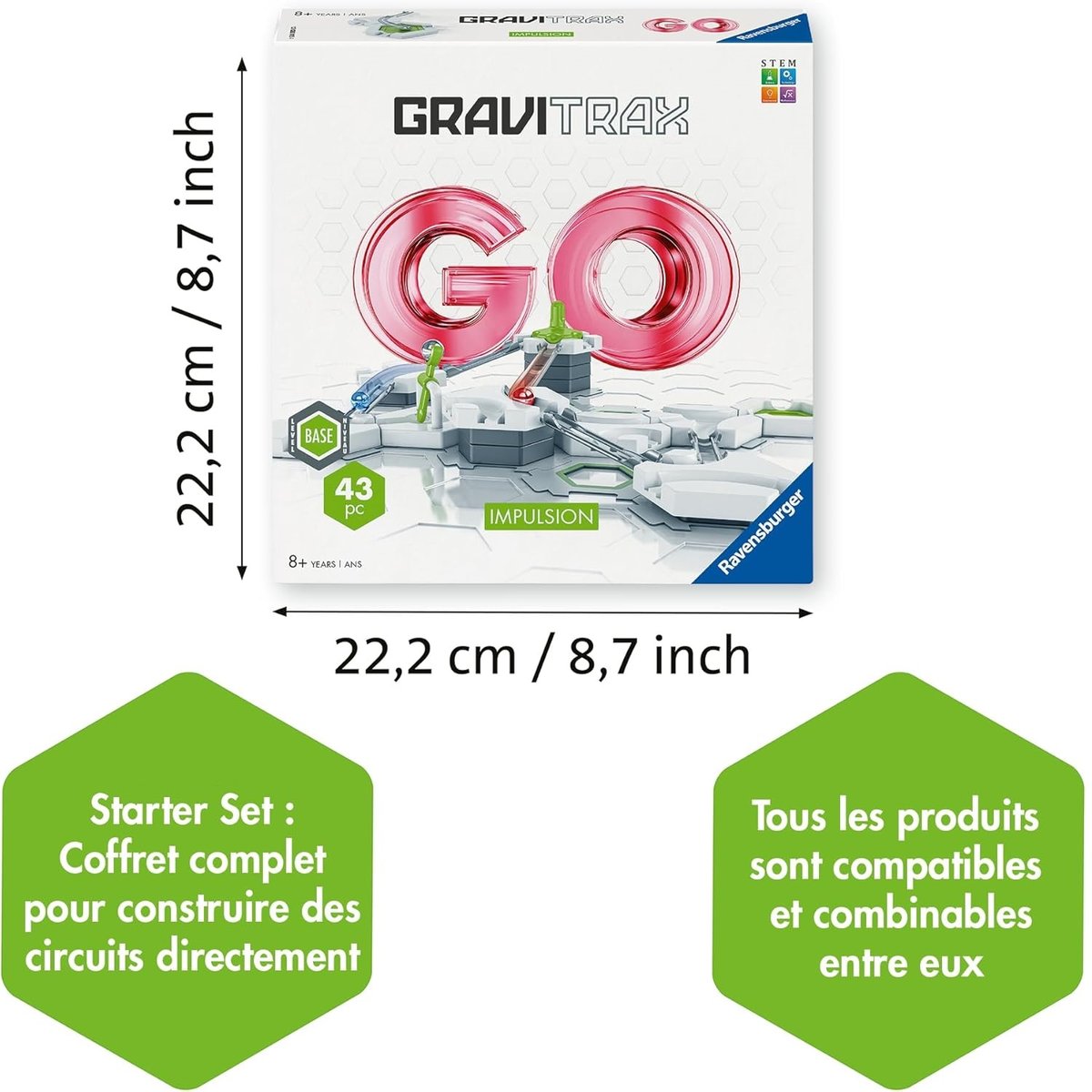 Circuit à billes Go Impulsion GRAVITRAX blanc, RAVENSBURGER
