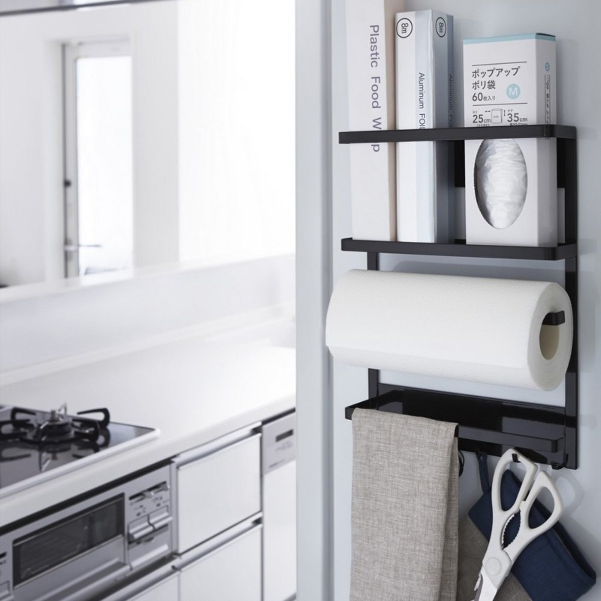 Etagère magnétique rangement cuisine  TOWER noir, YAMAZAKI