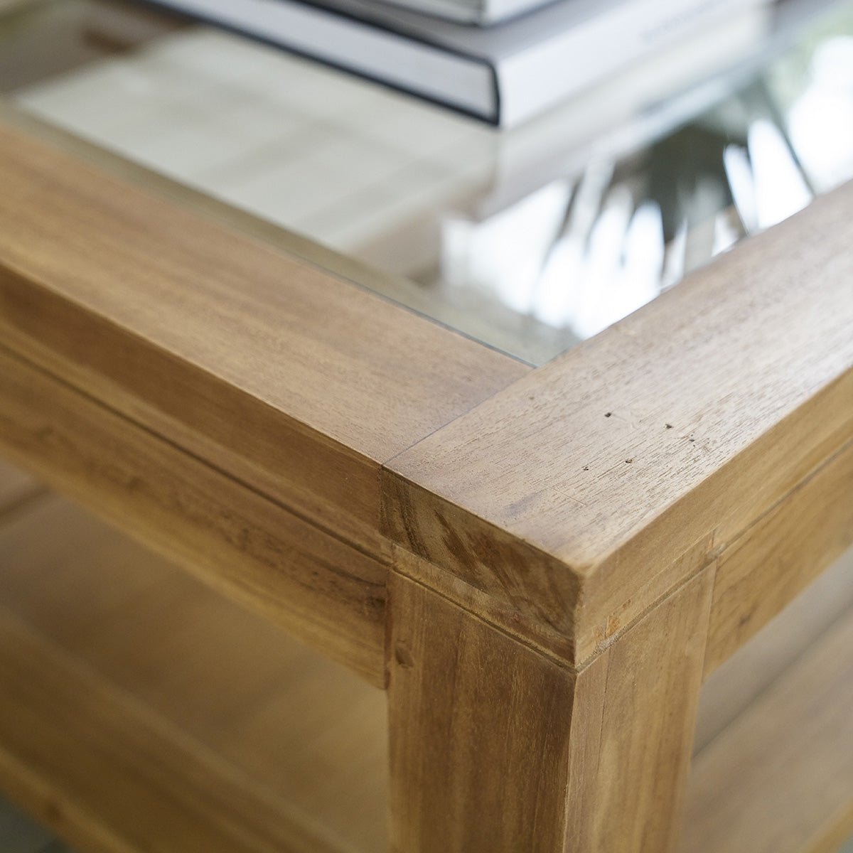 Table basse en teck massif 120 cm double plateau  BOSTON naturel, BERAH GETAH