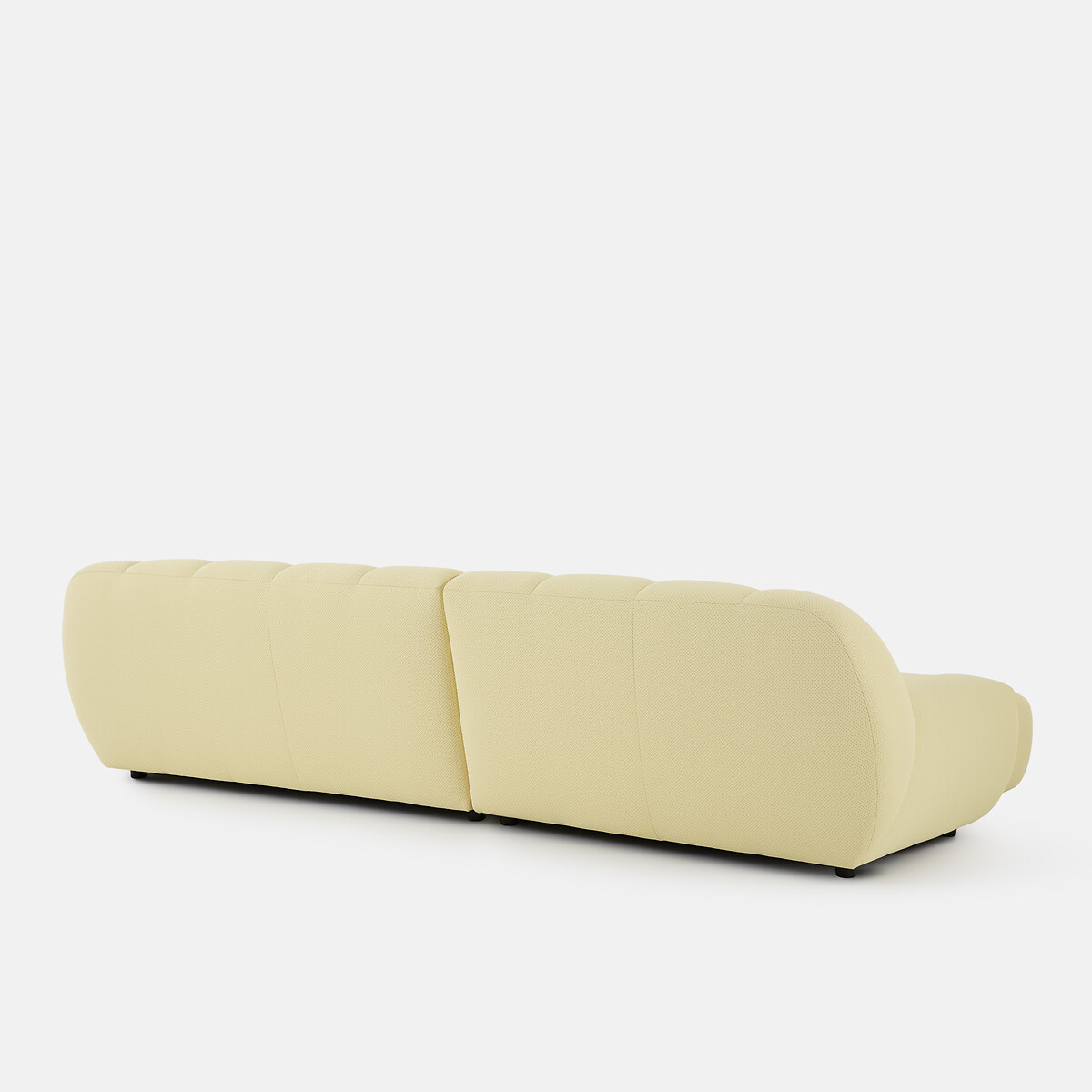 Canapé d'angle gauche, 4 places, en tissu matelassé, NURIA jaune, LA REDOUTE INTERIEURS