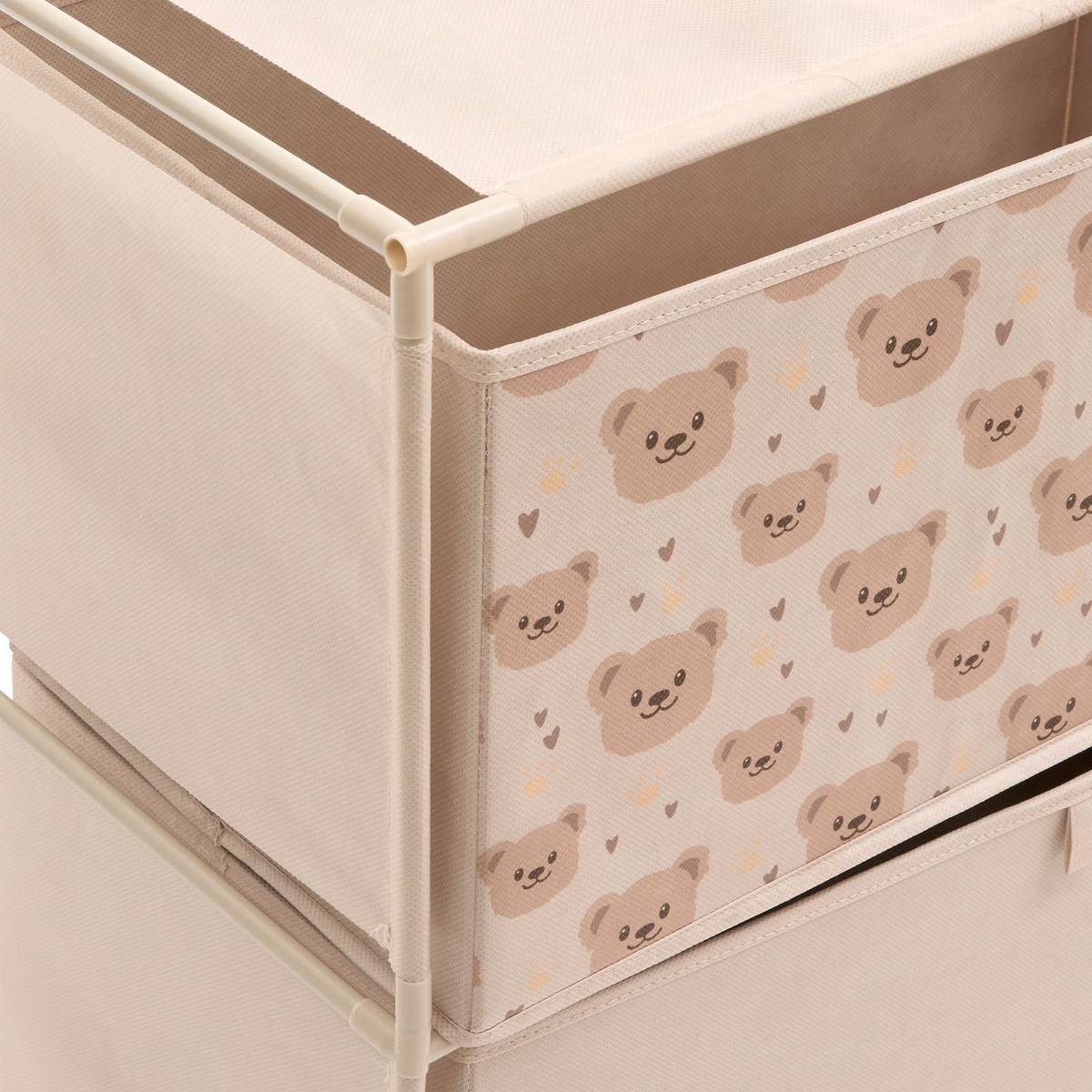 Commode enfant 2 tiroirs Imprimé Ourson TISSA beige, ATMOSPHERA FOR KIDS