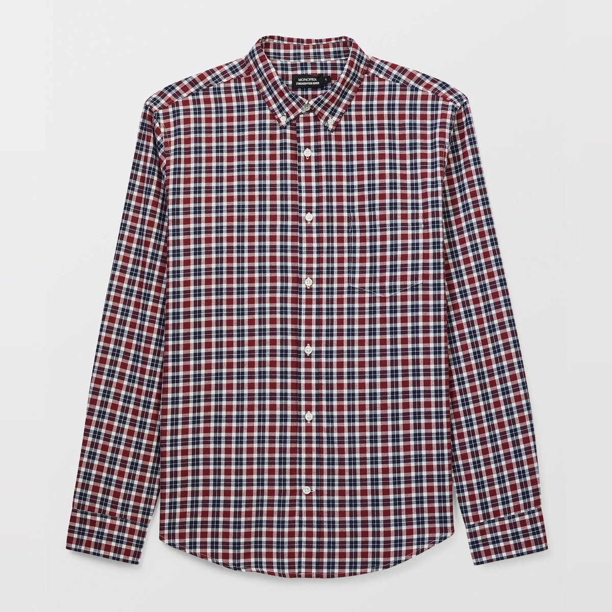 Chemise en flanelle à carreaux en coton BIO GOTS burlat, MONOPRIX