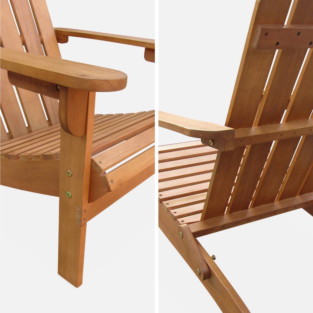 Fauteuil de jardin bois d'eucalyptus ADIRONDACK SALAMANCA bois, SWEEEK