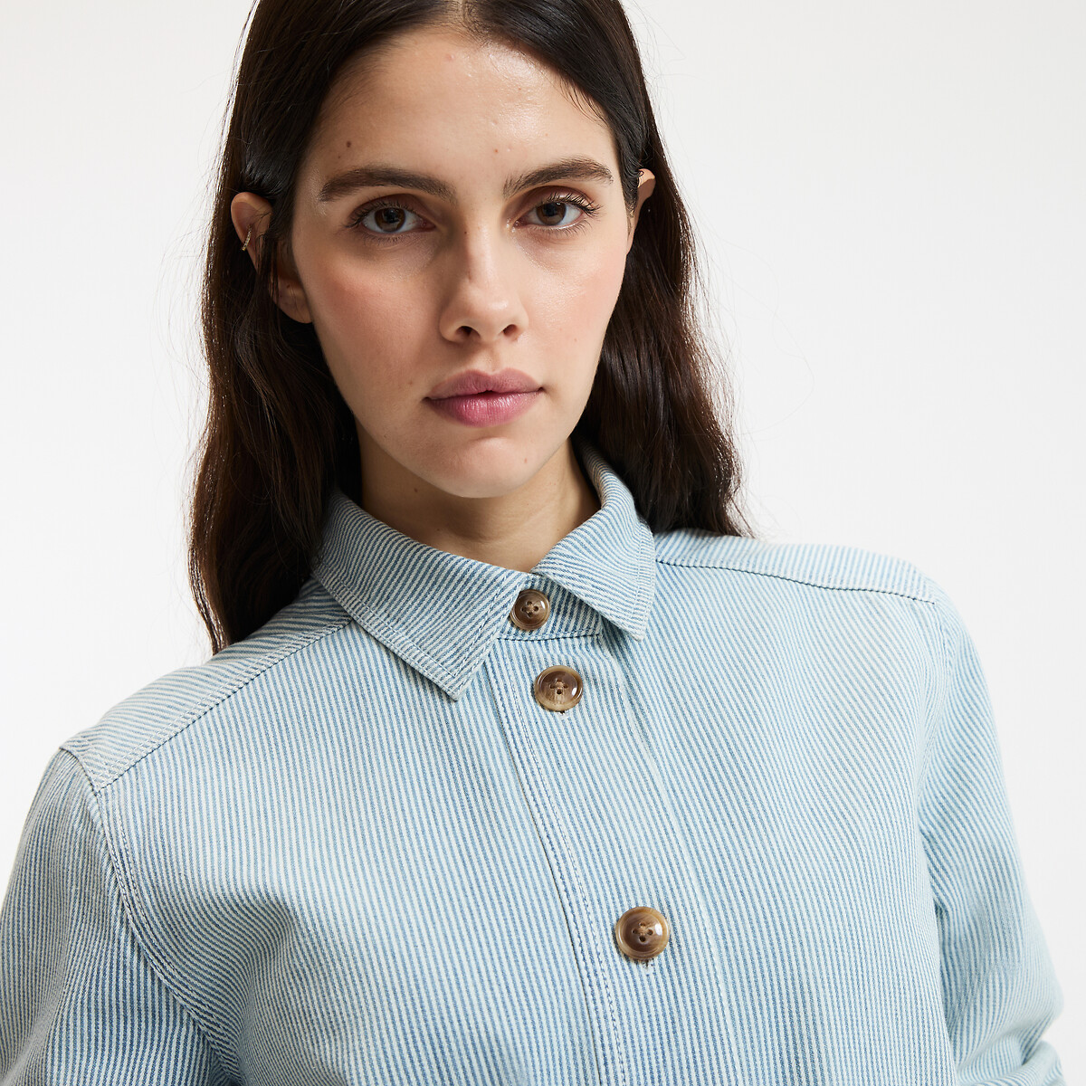 Veste boutonnée rayée Signature, LEONY rayé bleu/blanc, LA REDOUTE COLLECTIONS