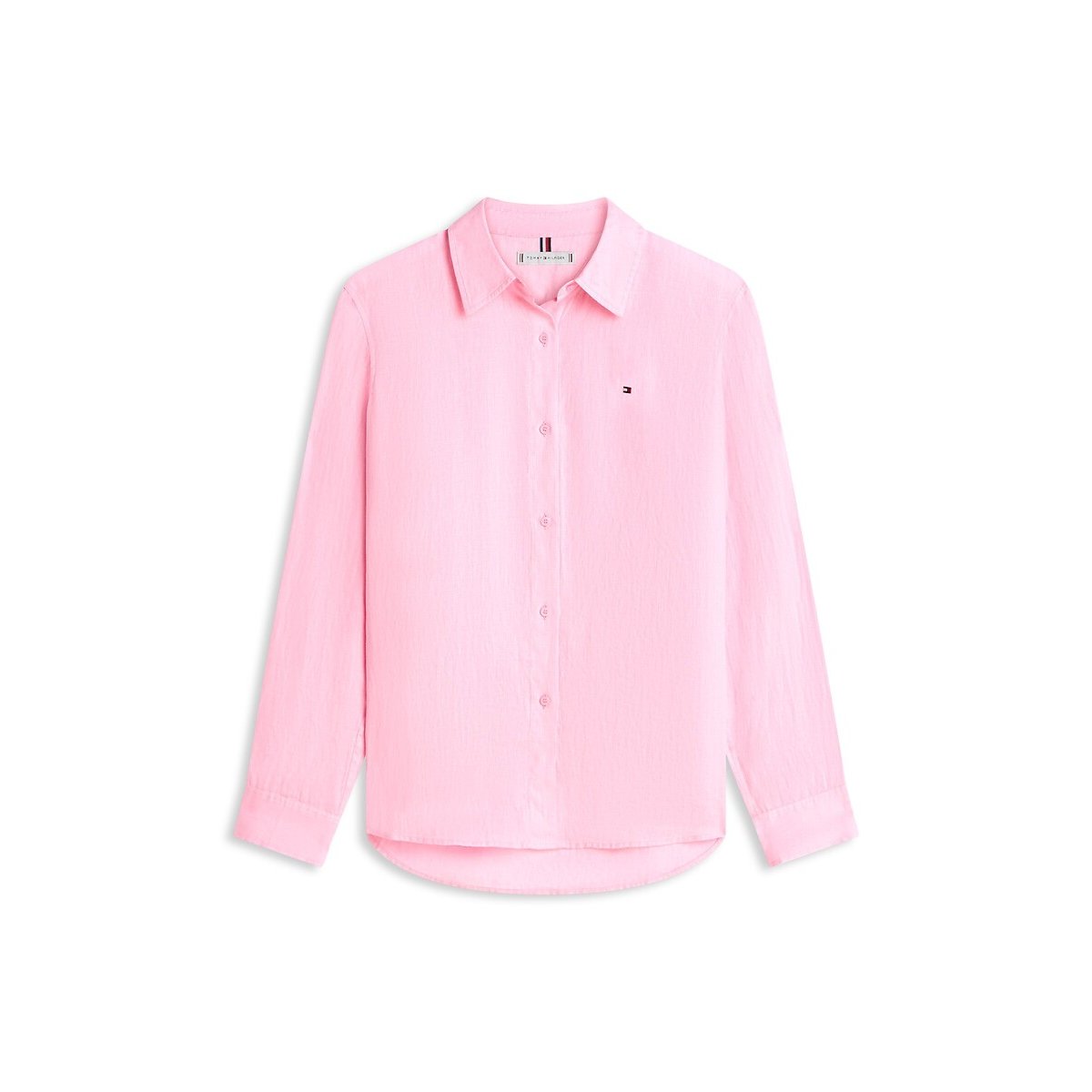 Linen Long Sleeve Shirt pink, TOMMY HILFIGER