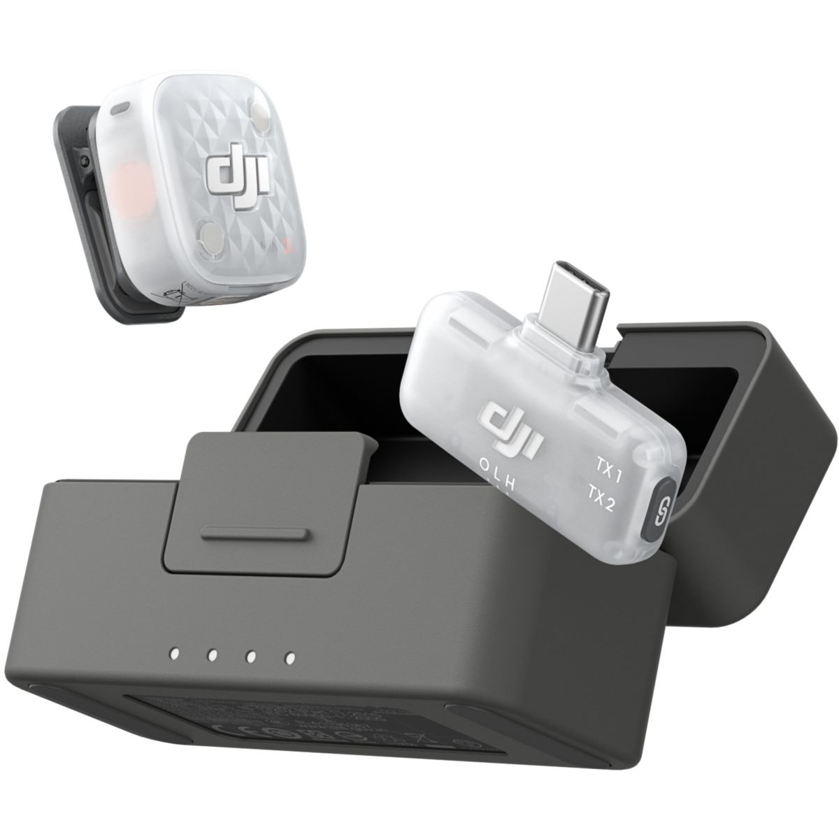 Micro cravate sans fil Mic Mini 2S (1TX + 1 Mobile RX + Charge) couleur unique, DJI