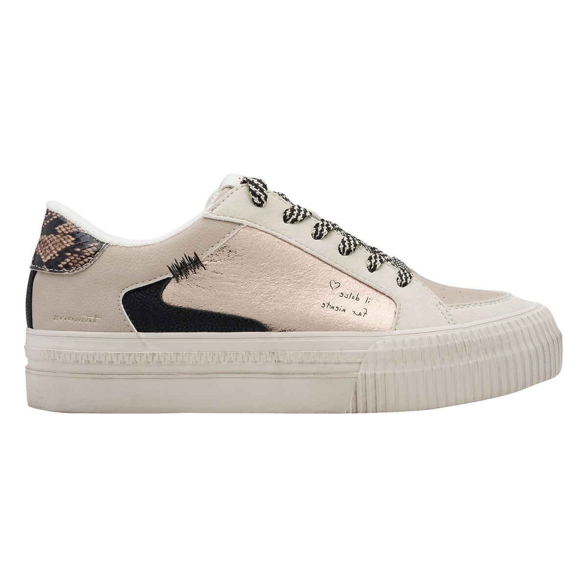 Baskets, semelle épaisse taupe, TAMARIS