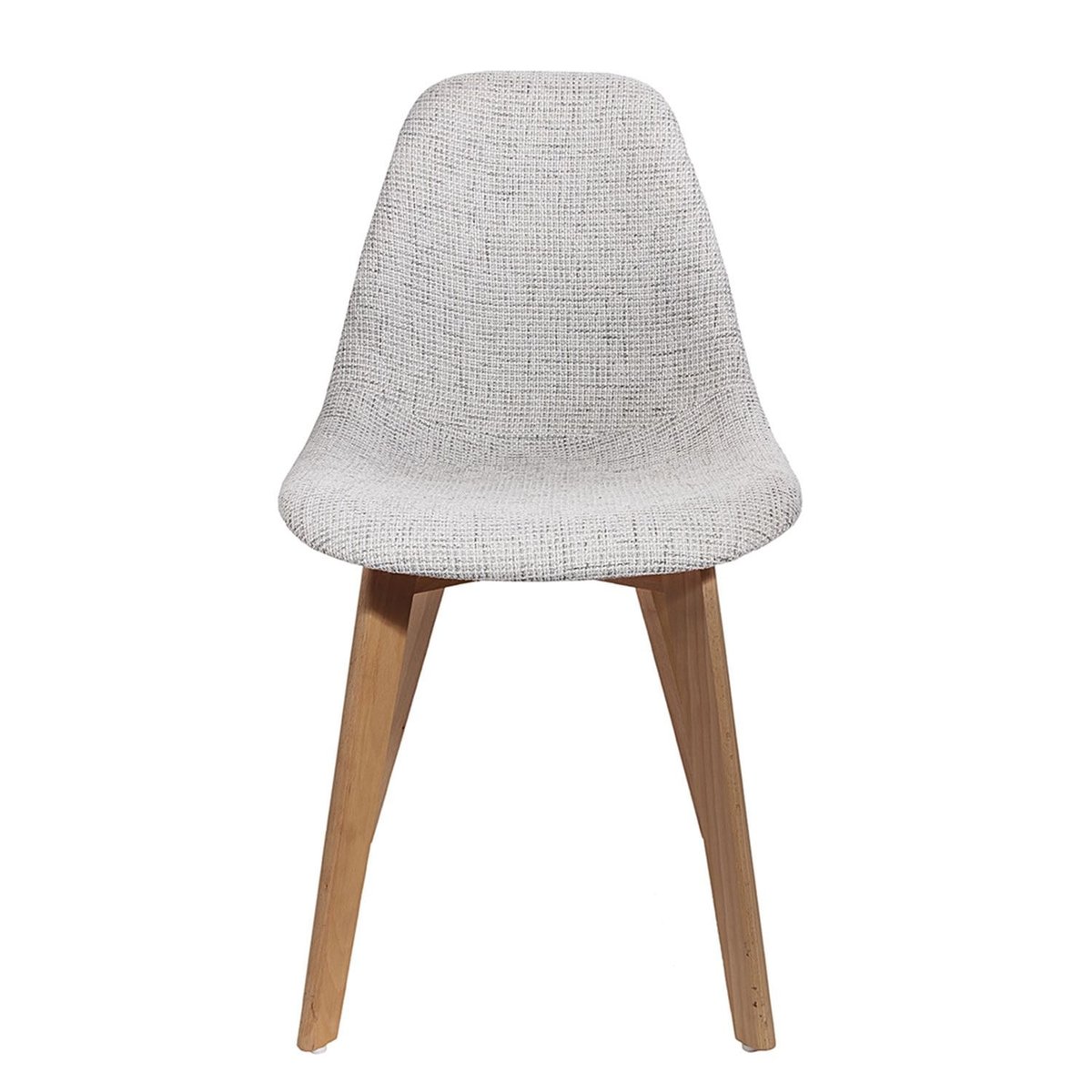 Lot de 2 Chaises scandinaves design grosse maille Flora gris clair, TOILINUX