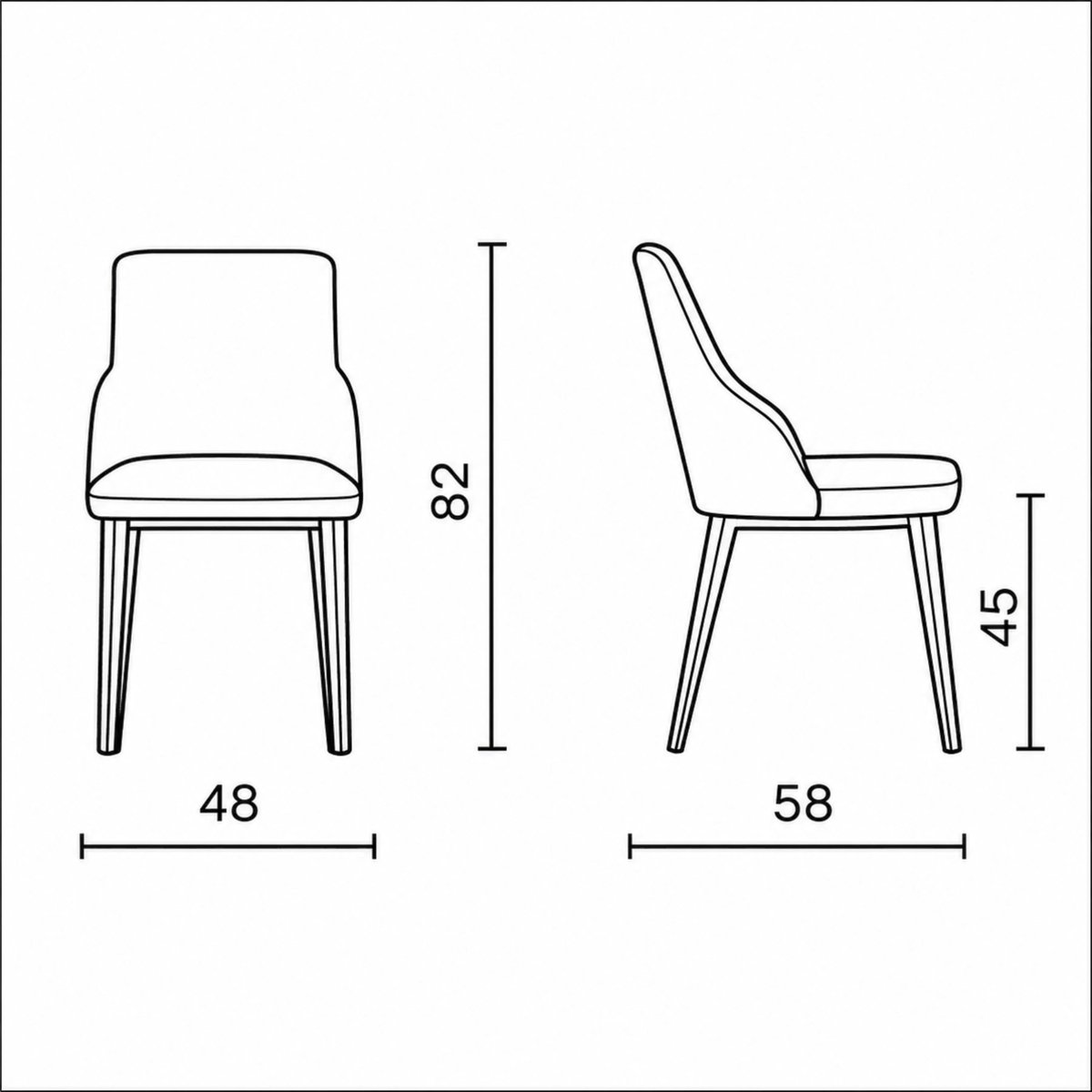 Chaise en tissu, pieds métal (lot de 2) AUREN gris, PIER IMPORT