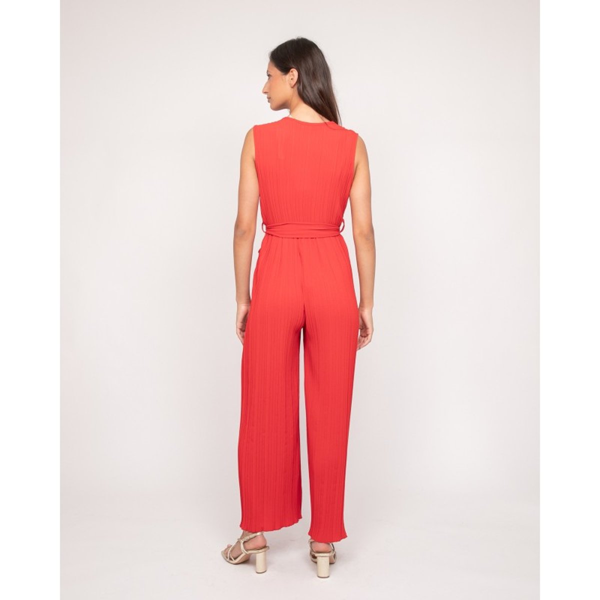 Combinaison Pantalon Plissée Ekia rouge, DONA LISA