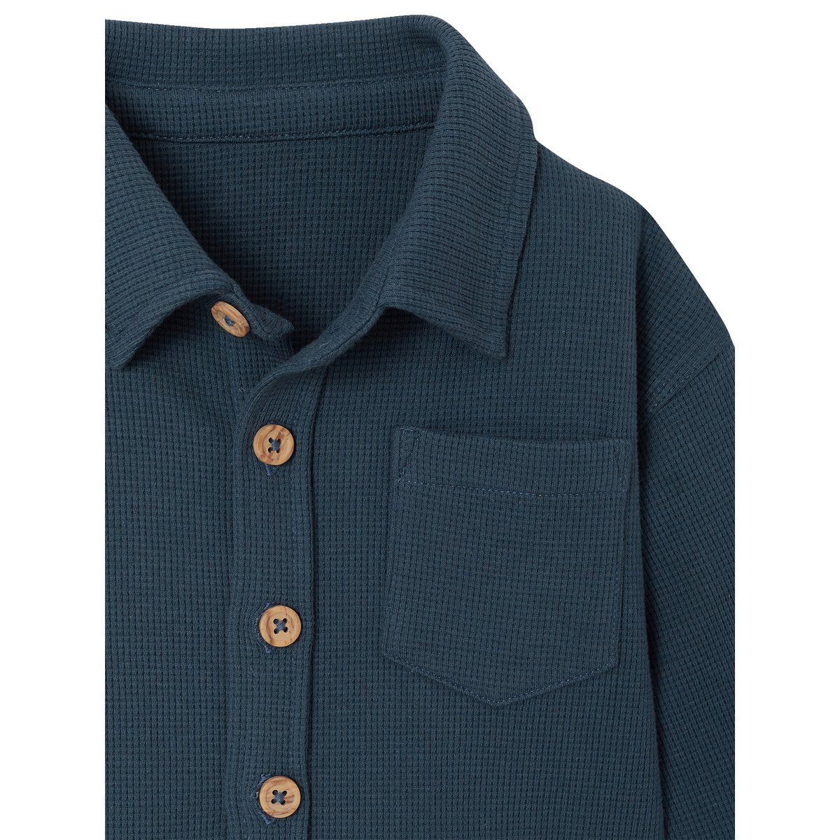 Surchemise manches longues bleu canard, VERTBAUDET