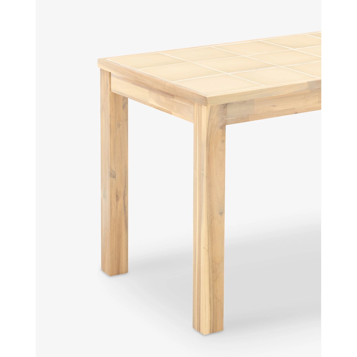 Table à manger, bois, BISBAL bois clair, céramique beige, DEFORA HOME