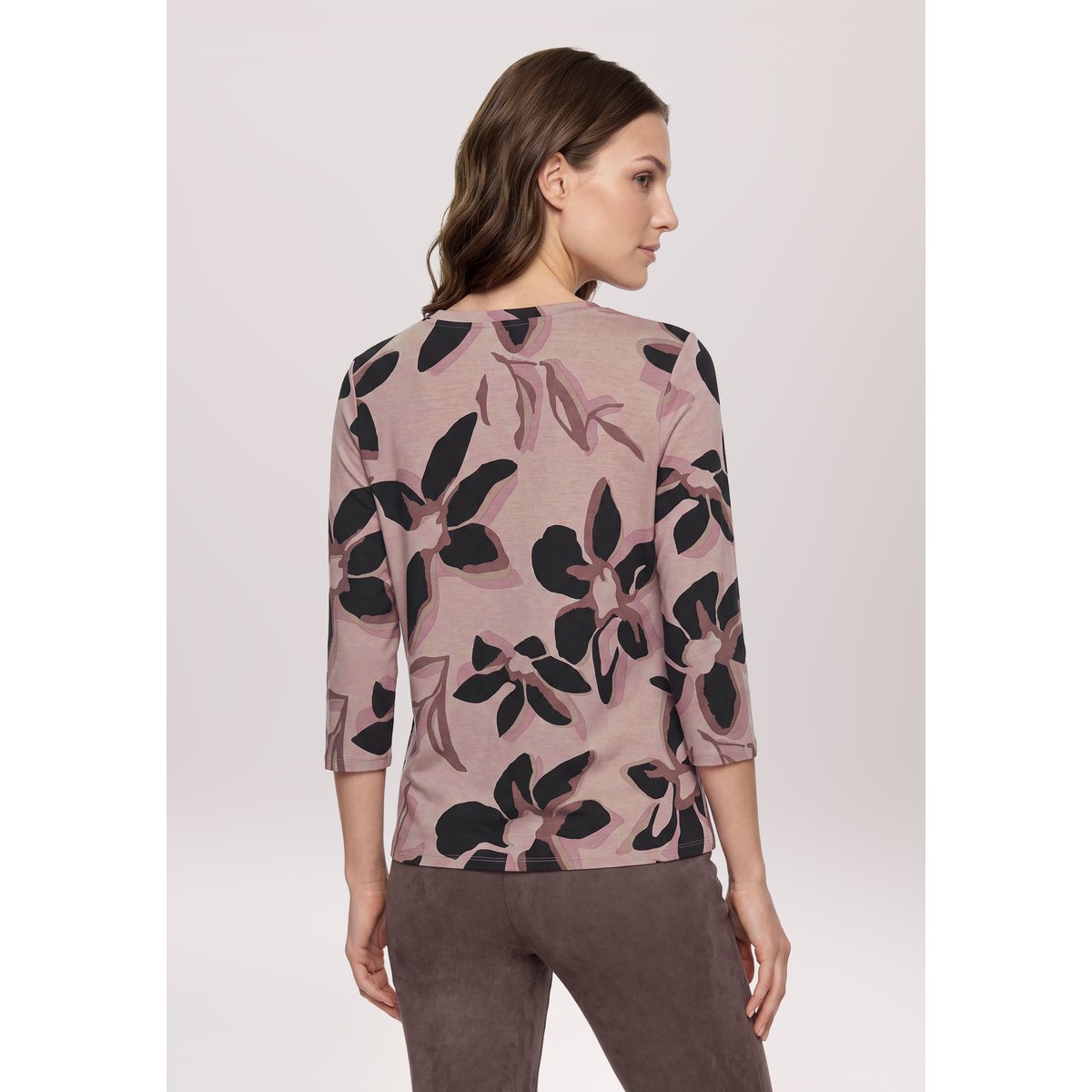T-shirt basique à fronce rosé/black, BETTY BARCLAY