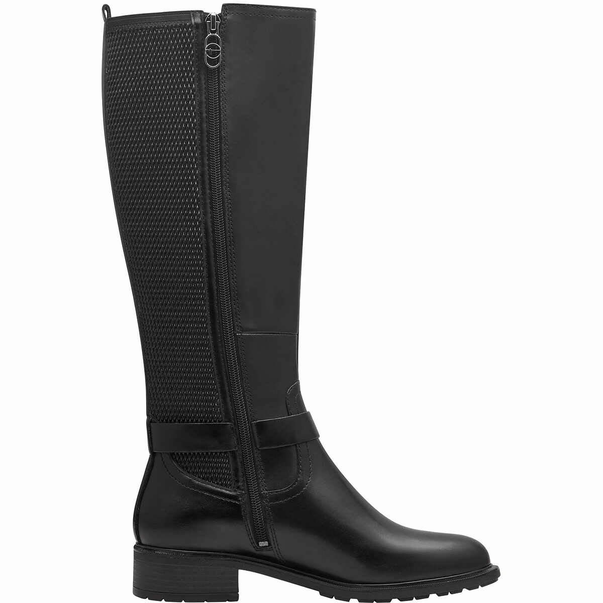 Stivali stile equitazione in pelle elasticizzata nero , TAMARIS