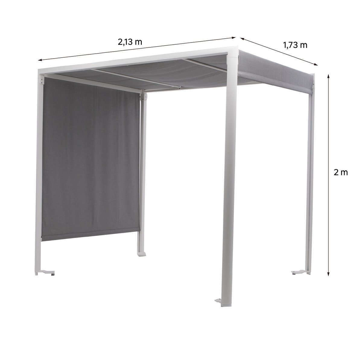 Toit en aluminium pour bain de soleil double, NEPTUNE gris / argent, NATERIAL