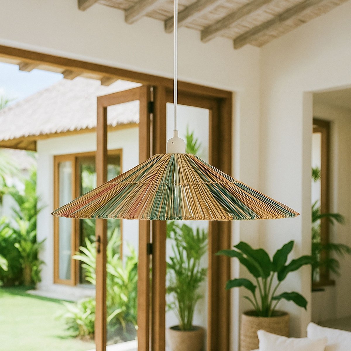 Suspension en raphia, JOLO multicolore, NOW'S HOME