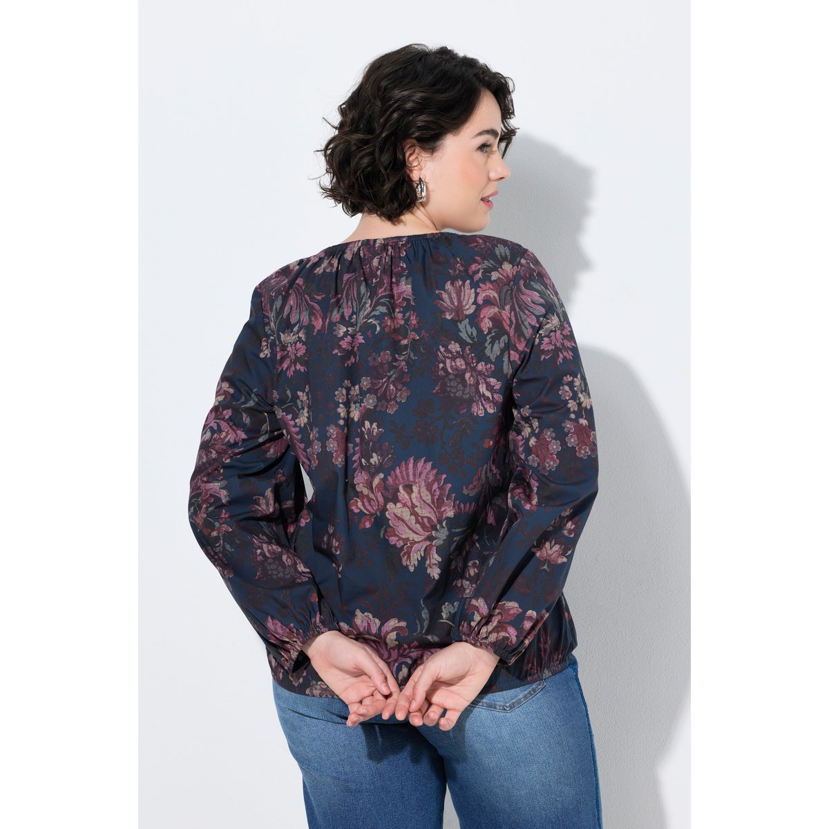 Tunique motif à fleurs marine, ULLA POPKEN
