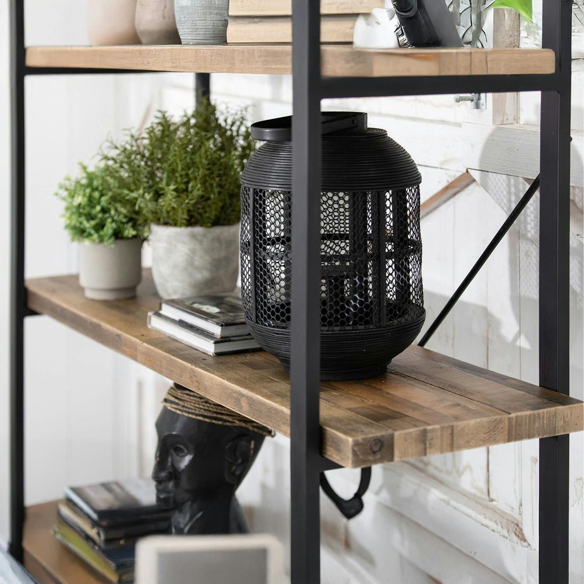 Bibliothèque étagère en bois recyclé et métal BRISBANE bois naturel, PIER IMPORT