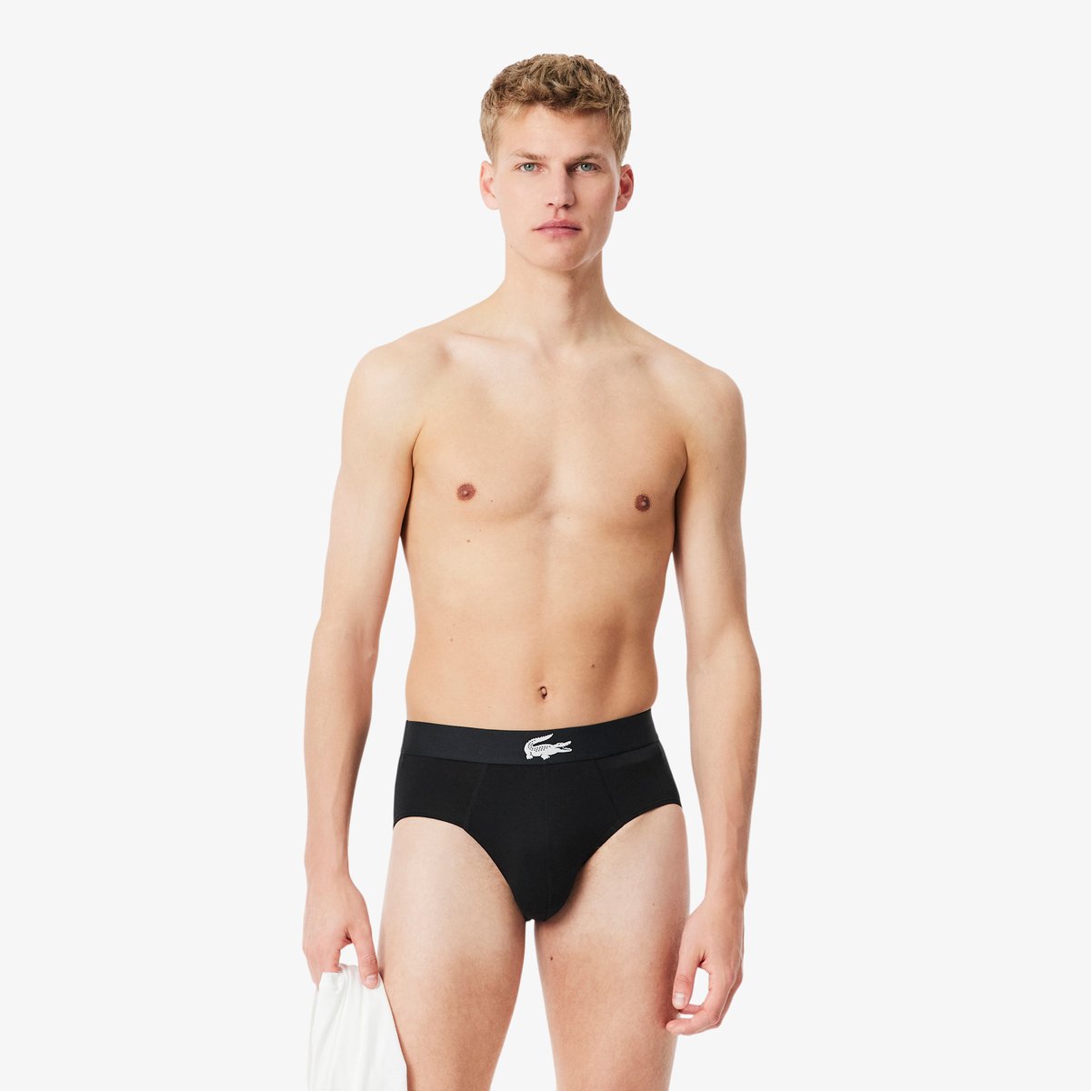 Lot de 3 slips jersey stretch noir-031, LACOSTE