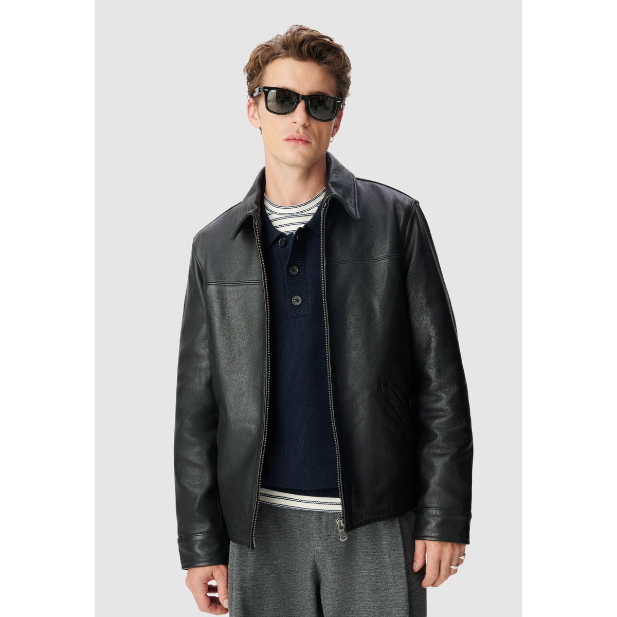 Blouson cuir noir, IKKS