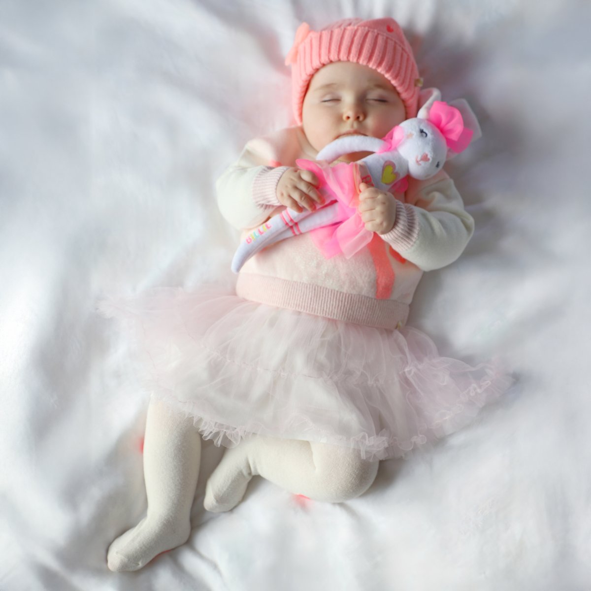 Robe tricotée ecru rose, BILLIEBLUSH