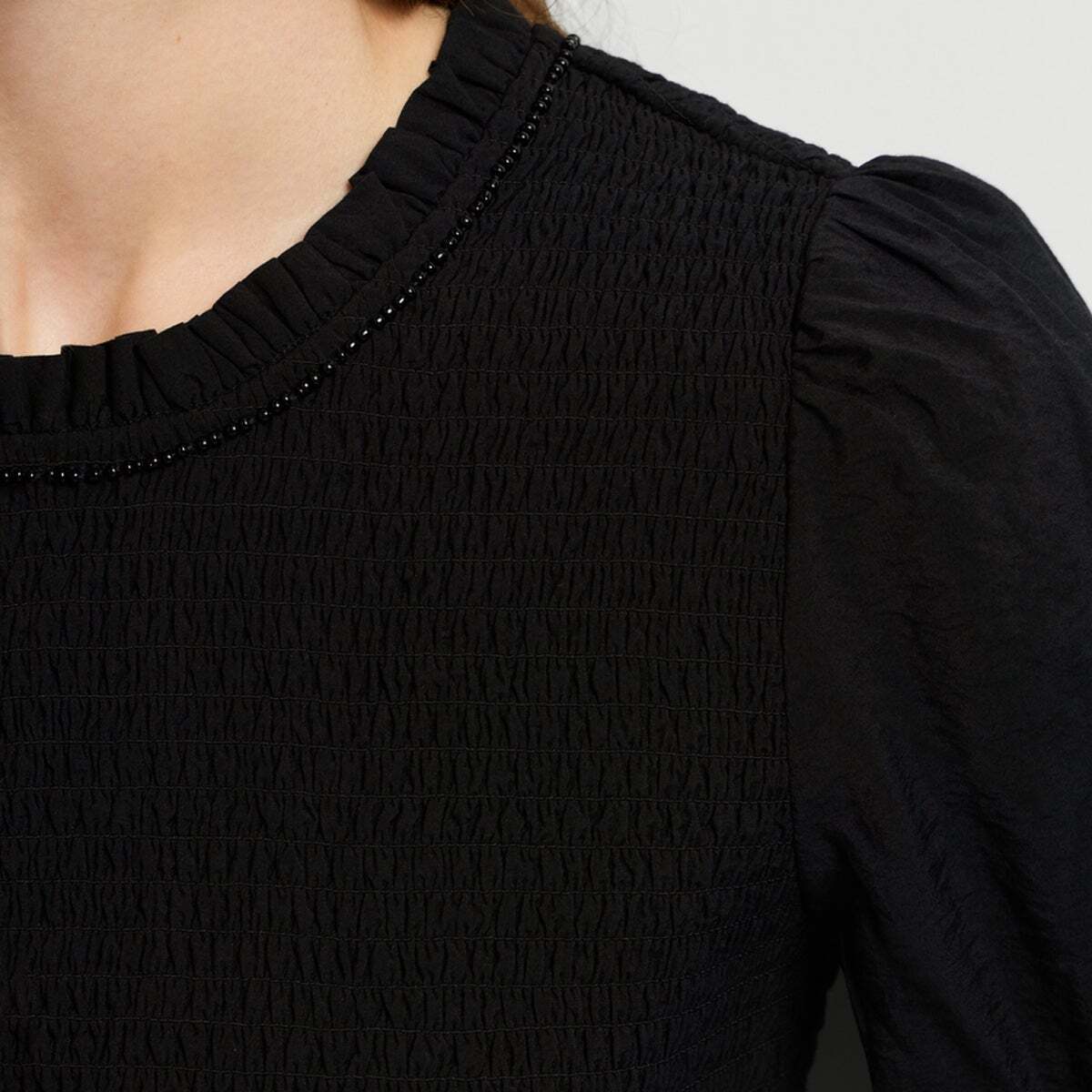 Robe Courte Avec Détails Froncés noir, PEPE JEANS