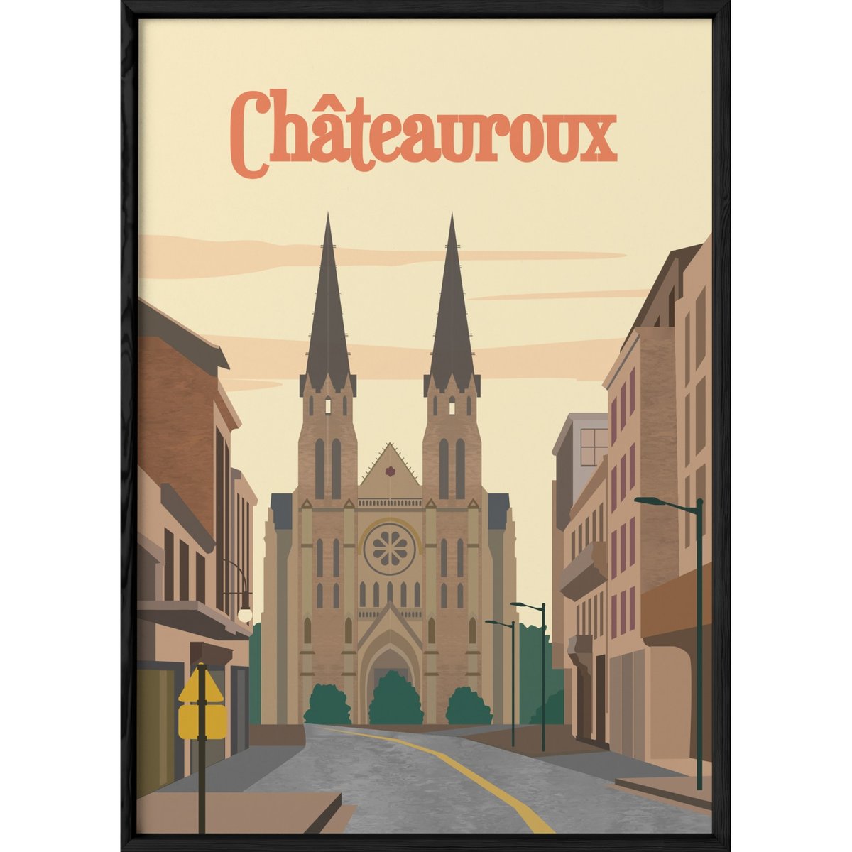 Affiche ville Châteauroux blanc, L'AFFICHERIE