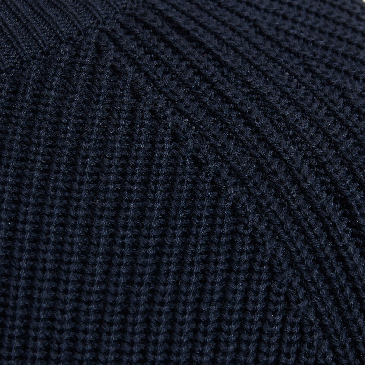 Pull côtes anglaises en coton, Signature bleu marine, LA REDOUTE COLLECTIONS