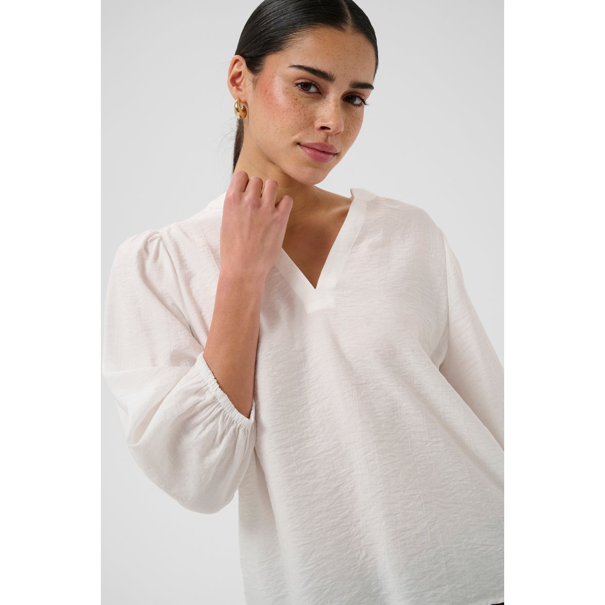Blouse à manches longues blanc chalk, KAFFE
