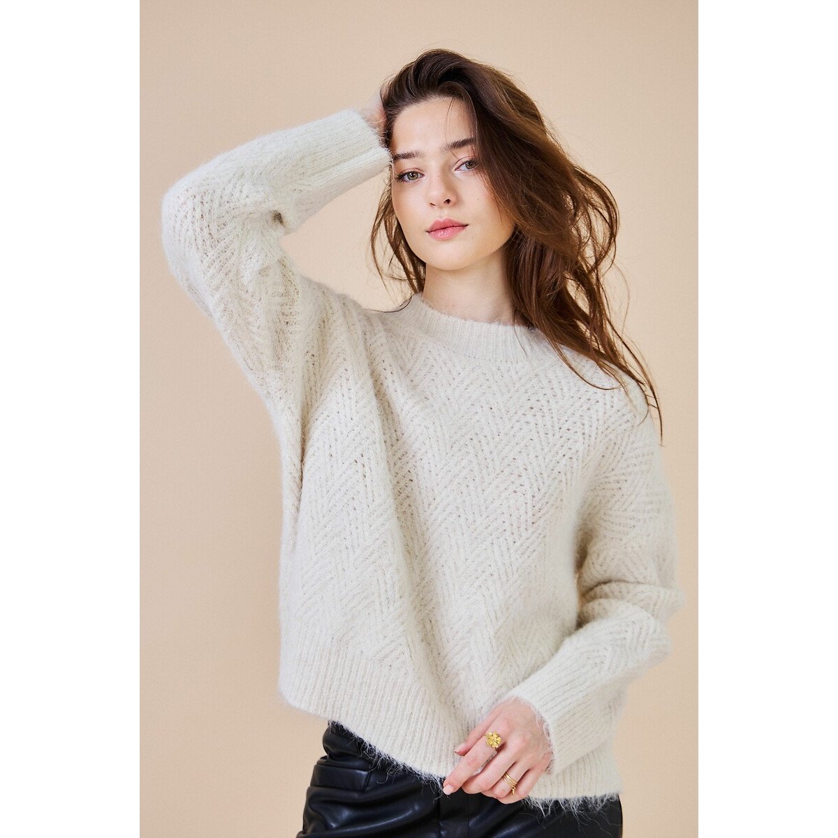 Crew Neck Jumper cream, SEE U SOON