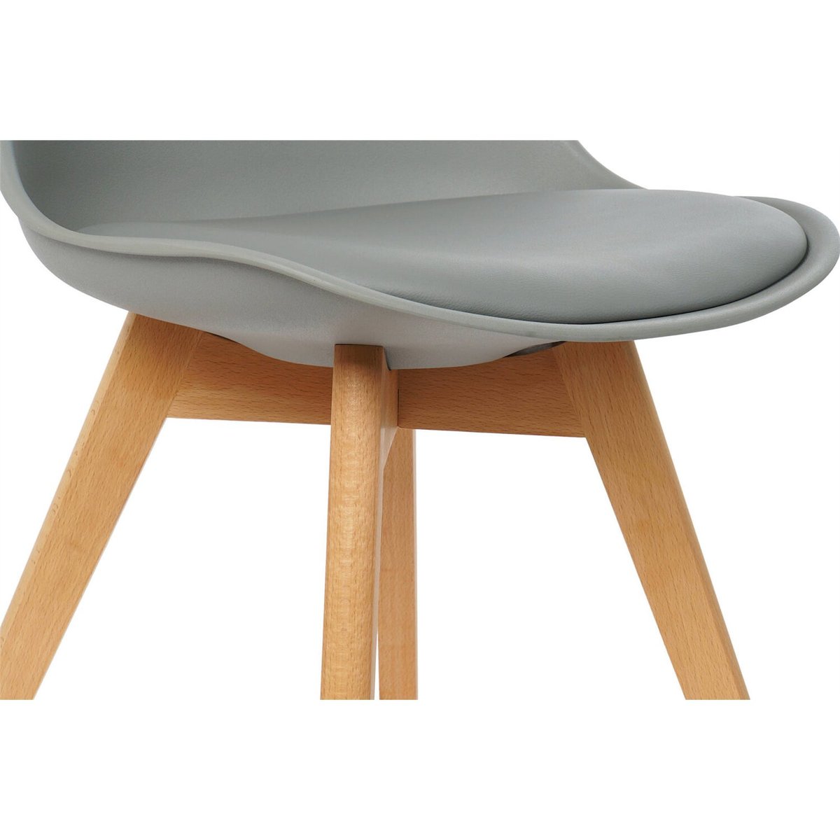 Chaise scandinave en hêtre, SCANDI BASICS gris clair et bois naturel, RECOLLECTION