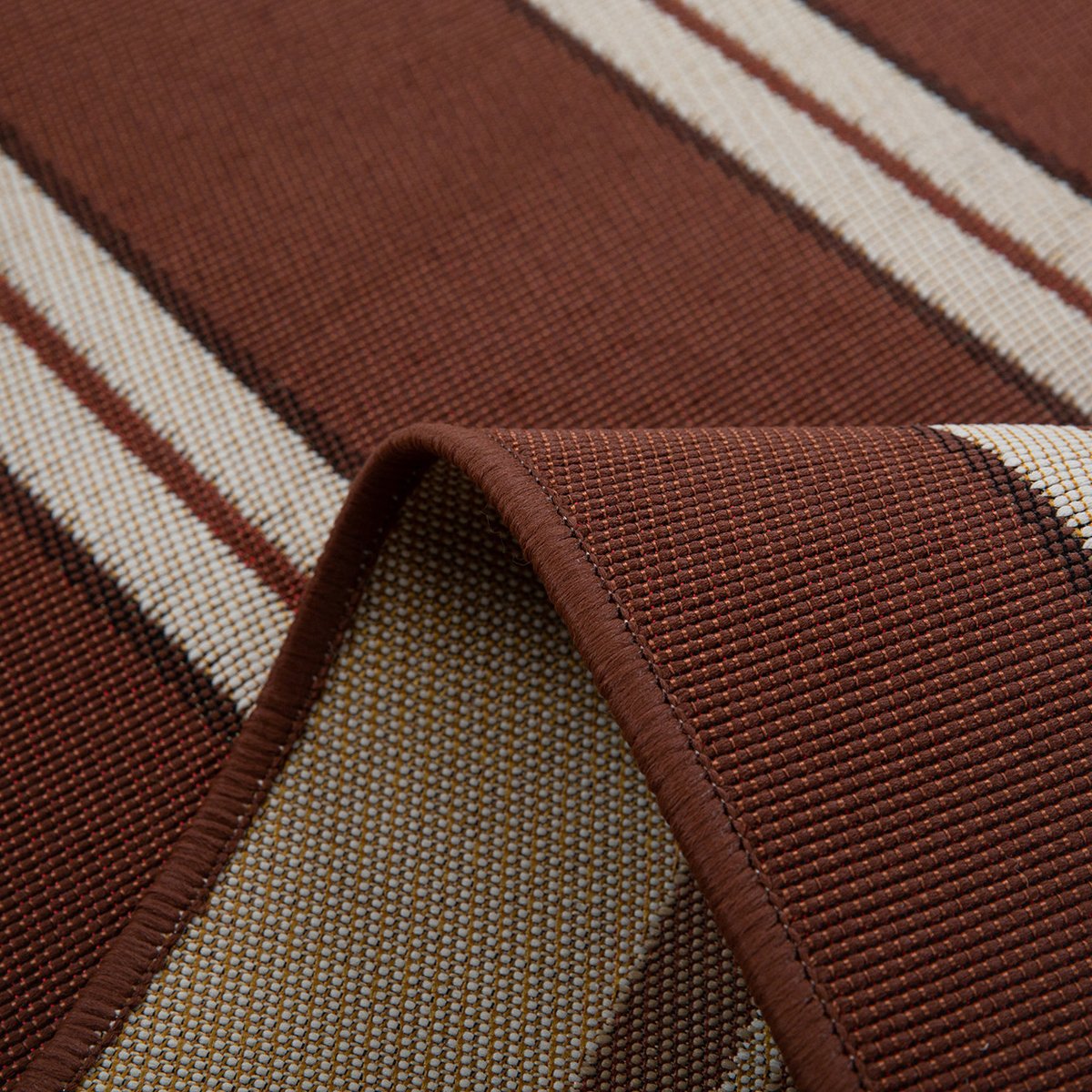 Tapis extérieur à rayures marron LIDO marron, NAZAR RUGS