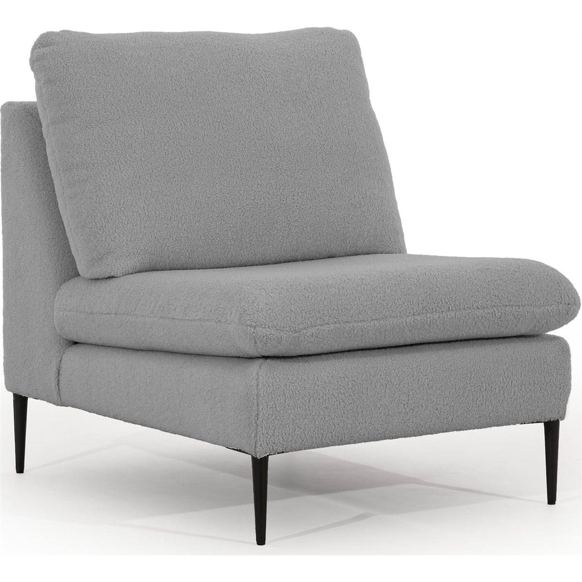 Fauteuil lounge bouclé collection MENSANELLO gris chiné abriamo, RECOLLECTION