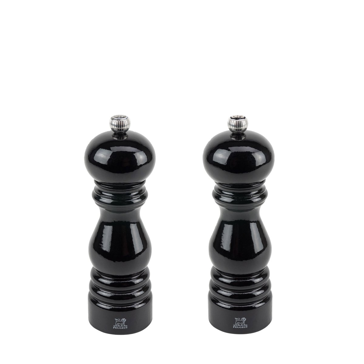 Duo de moulins à poivre et à sel manuels en laqué noir, PEUGEOT