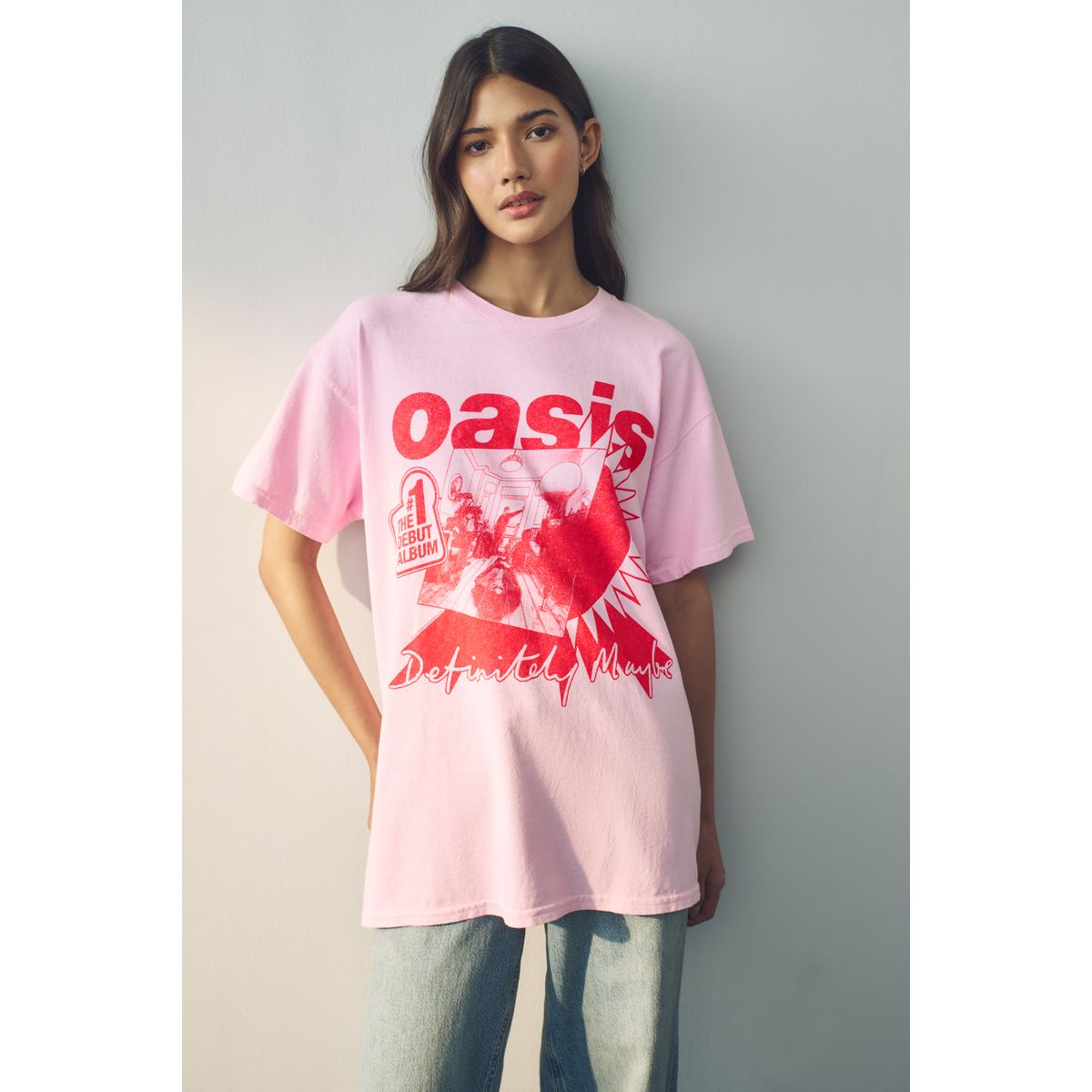 T-shirt décontracté oasis sous licence rose/rouge, NEXT
