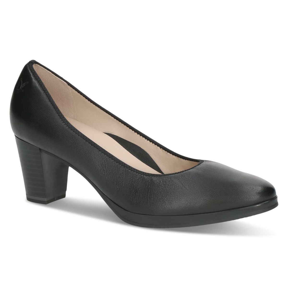 Escarpin en cuir noir nappa, CAPRICE