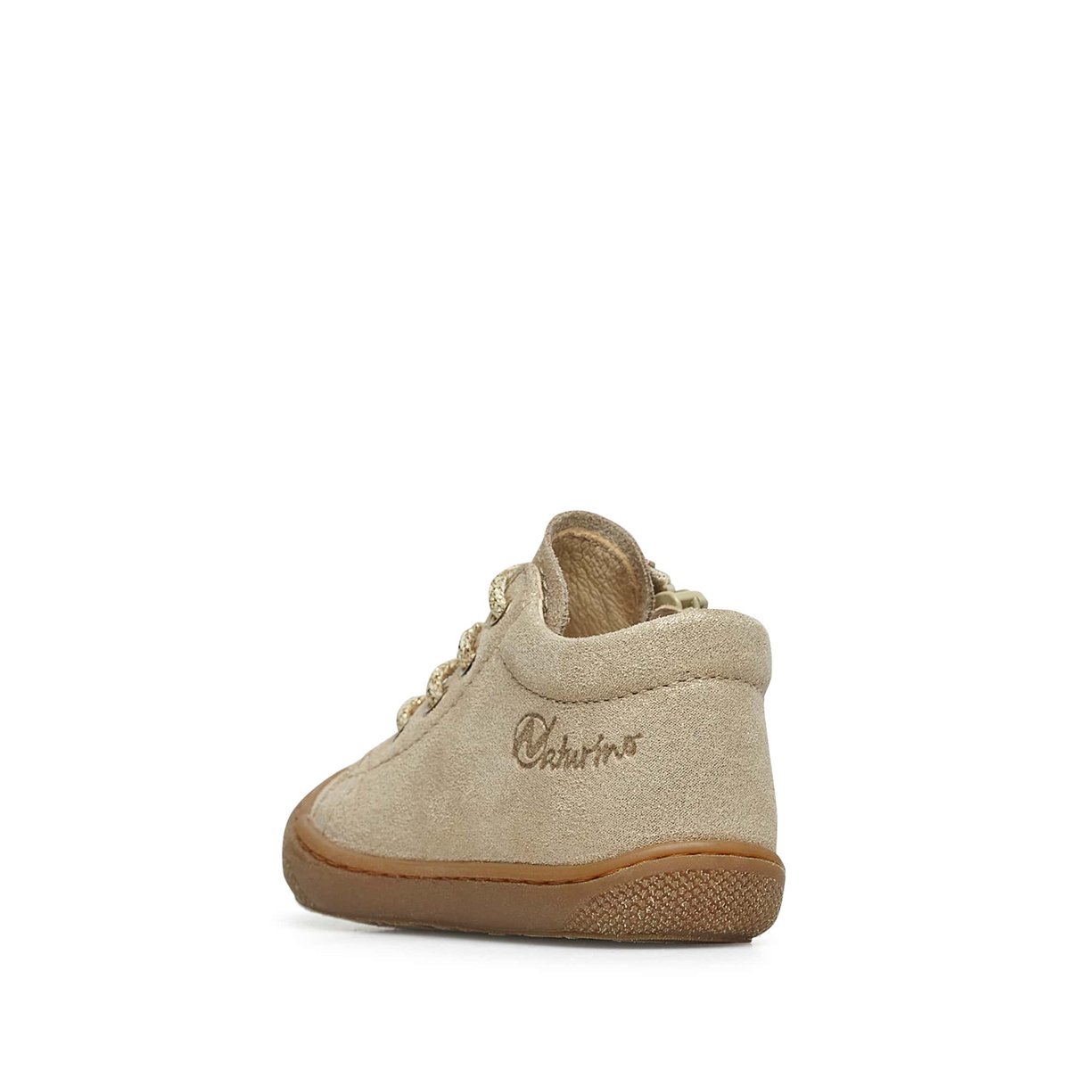 Chaussures premiers pas en cuir avec zip COCOON ZIP platine, NATURINO