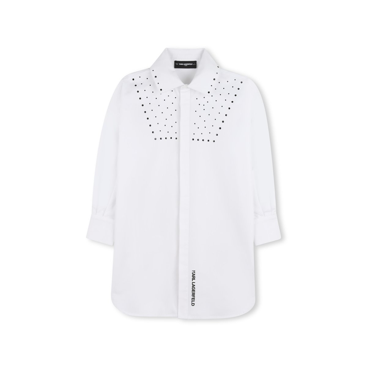 Robe chemise manches longues blanc, KARL LAGERFELD KIDS