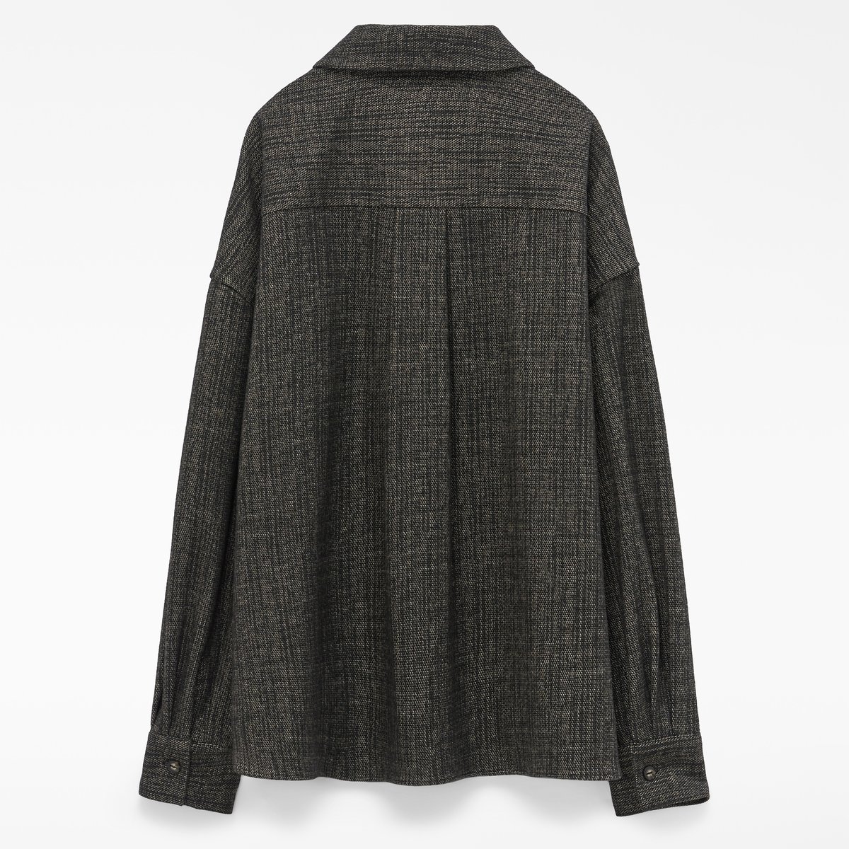 Chemise droite chinée à col italien noir/camel, ADOLFO DOMINGUEZ