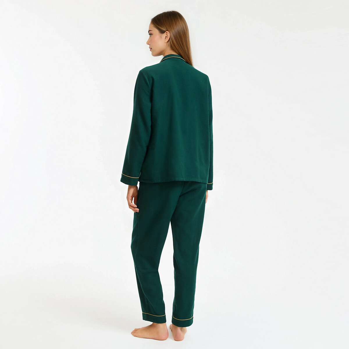 Pijama de flanela de algodão puro, Signature NOÉLIE verde-abeto, LA REDOUTE COLLECTIONS