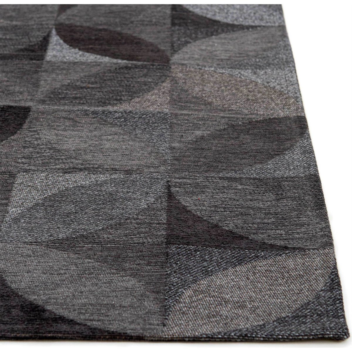 Tapis rectangulaire int. extérieur, RONDO gris anthracite et taupe chiné, RECOLLECTION