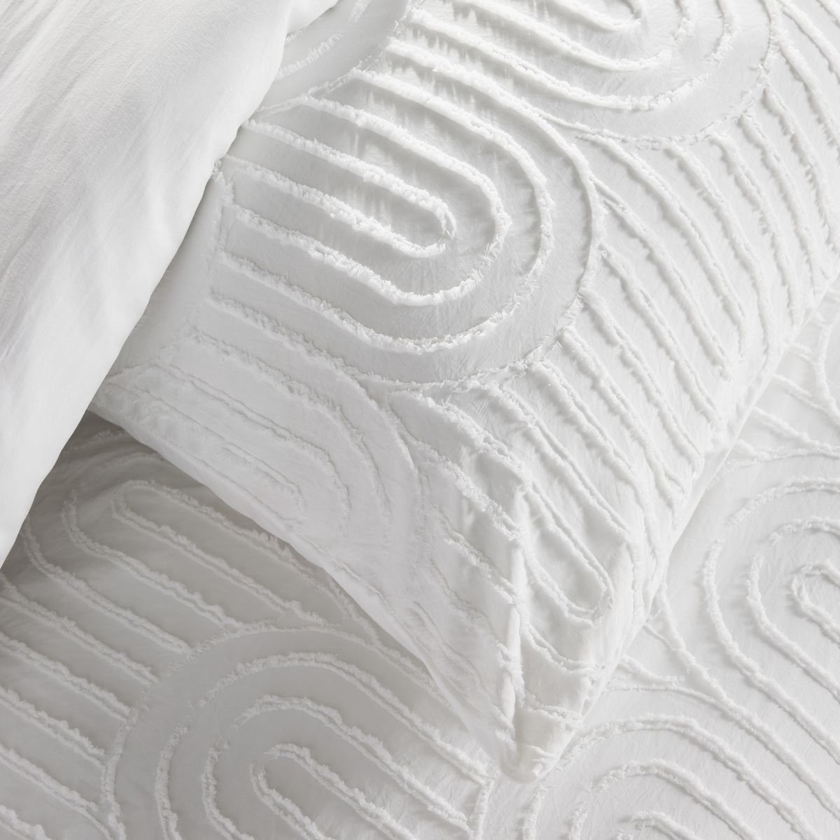Parure de lit tufté Graphique ESSENTIAL blanc, TODAY