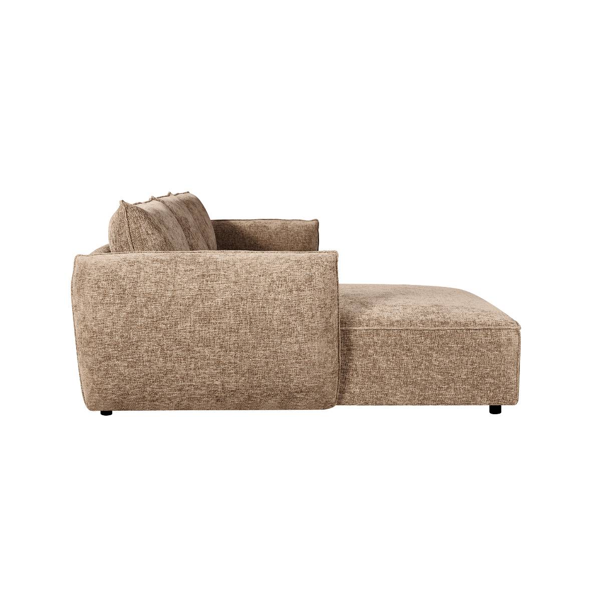 Canapé angle en tissu marron, MADE IN MEUBLES
